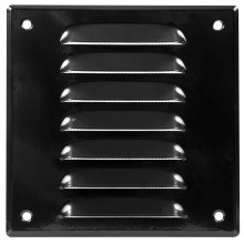 Ventilrist med netting 170 x 170 mm - svart metall